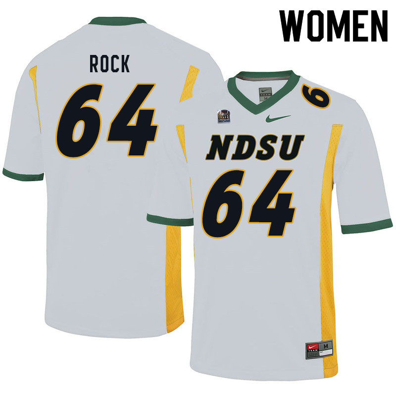 Women #64 Jake Rock North Dakota State Bison College Football Jerseys Sale-White